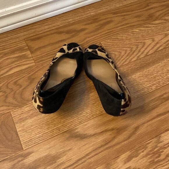 SOLD JESSICA Simpson Women’s Black Leopard Print Peep Toe Heels (Size 8B/38) - Picture 6 of 16